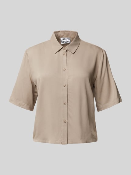 Jake*s Studio Woman Regular fit overhemdblosue met 1/2-mouwen Taupe - 2