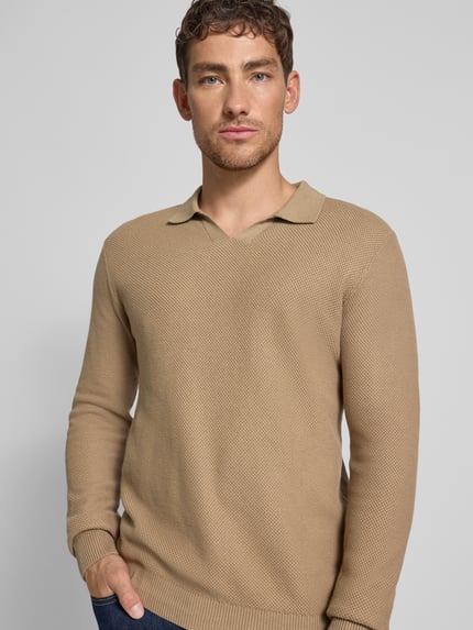 JACK & JONES Premium Sweter z dzianiny z prążkowanymi wykończeniami model ‘EASTON’ Szarobrązowy 3