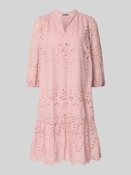 MORE & MORE Knielanges Kleid mit Lochstickerei Rose 2