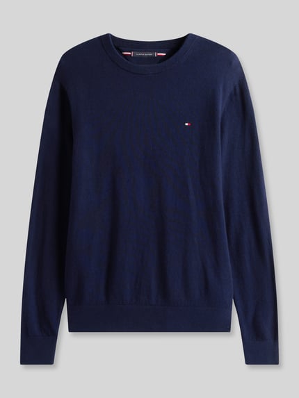 Tommy Hilfiger Sweter o kroju regular fit z mieszanki bawełny i kaszmiru Granatowy 2