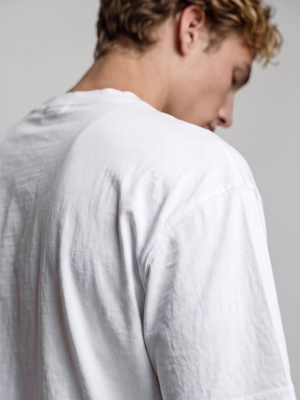 G-Star RAW T-shirt z centralnym nadrukiem z logo Biały 3