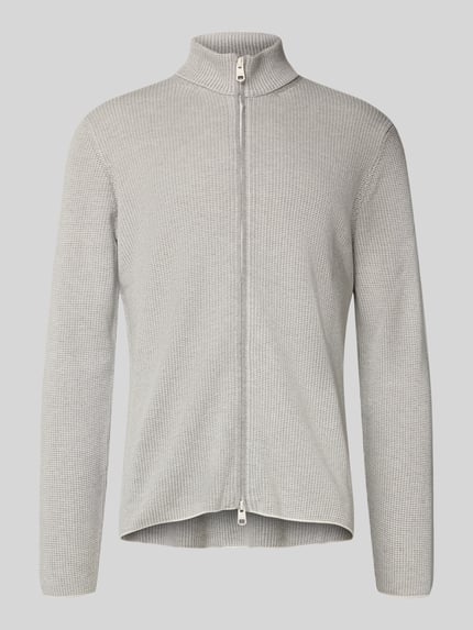 CINQUE Regular Fit Strickjacke mit Reißverschluss Modell 'Cinupio' Hellgrau 2