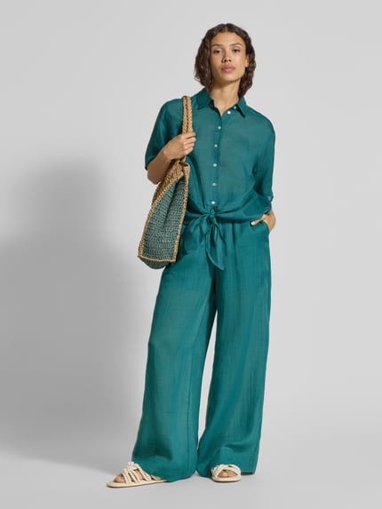 Christian Berg Woman Wide Leg Stoffhose mit elastischem Bund Smaragd 1