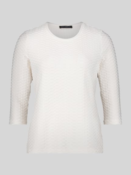 Betty Barclay Regular Fit 3/4-Shirt mit Strukturmuster Offwhite 2