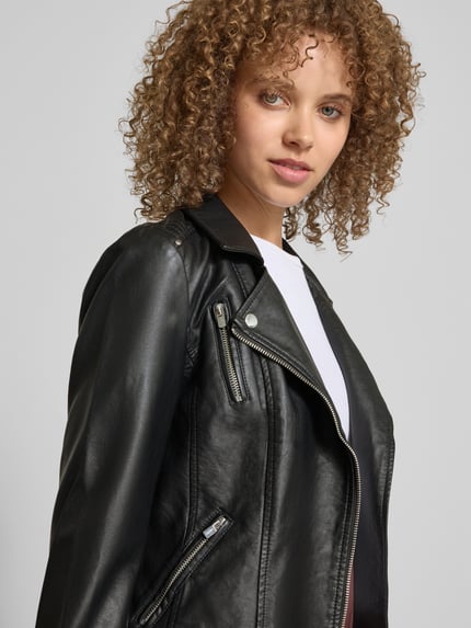 ONLY Bikerjack in leerlook, model 'Gemma' Zwart - 3