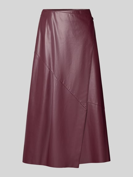 Oui Midirock in Leder-Optik im asymmetrischen Design Bordeaux 2