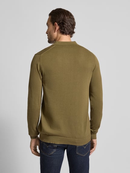 Casual Friday Gebreide pullover van puur katoen, model 'VALID' Olijfgroen - 5