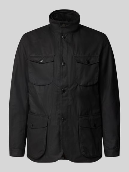 Barbour Regular Fit Funktionsjacke mit gewachstem Twill Modell 'OGSTON' Black 2