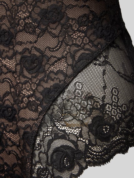 Marie Jo Body van kant met haakjessluiting, model 'Cyrile' Metallic zwart - 2