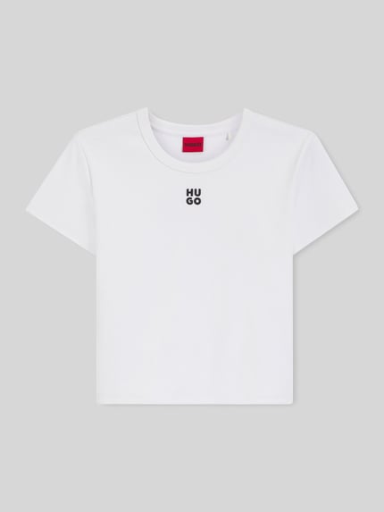 HUGO Slim Fit T-Shirt aus Baumwoll-Mix Modell 'DELANOR' Offwhite 2