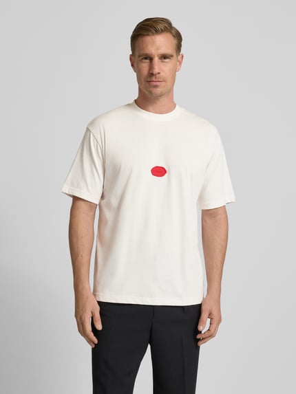 HUGO Relaxed Fit T-Shirt aus Baumwoll-Jersey Modell 'DIVIS' Weiss 4