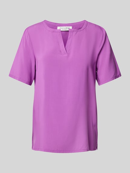 Christian Berg Woman Bluzka o kroju regular fit z dekoltem w serek Fioletowy 2