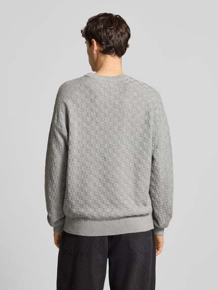 REVIEW Regular fit pullover in gebreide look Lichtgrijs gemêleerd - 5