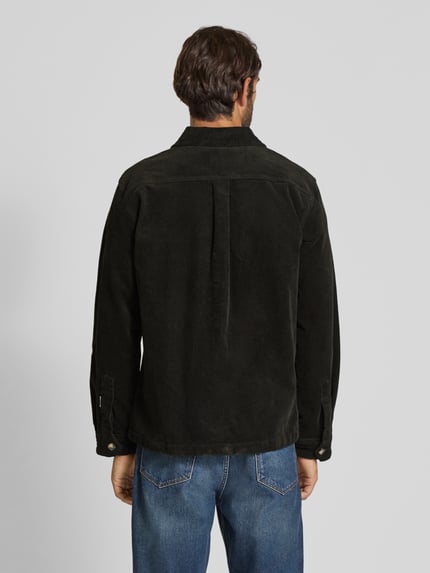 Lindbergh Modern fit overhemdjack met borstzak, model 'Superflex' Leem - 5