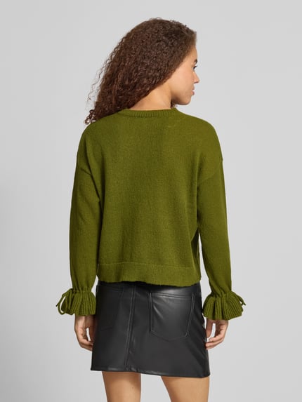 PIECES Sweter z marszczonymi rękawami Oliwkowy 5