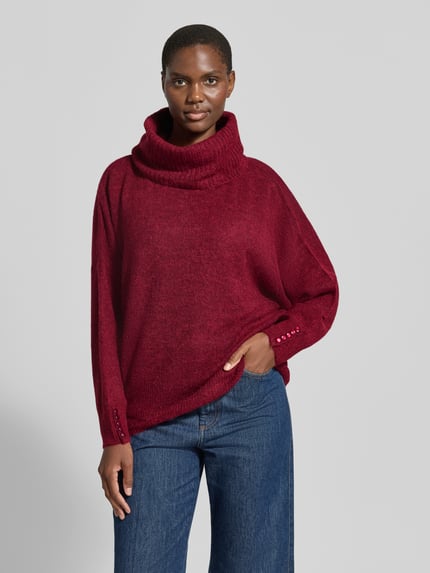 ICHI Relaxed Fit Strickpullover mit Rollkragen Modell 'IHKAMARA' Bordeaux 4