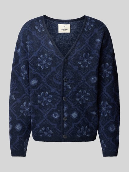 JACK & JONES Premium Cardigan met V-hals, model 'UMAGNE' Donkerblauw - 2