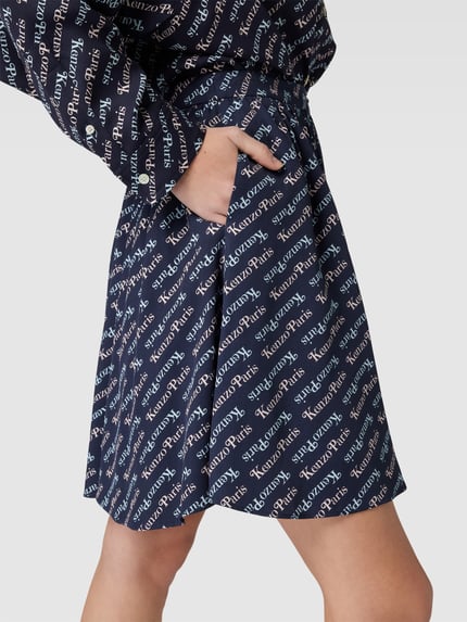 Kenzo minirok met all-over labelprint Donkerblauw - 3