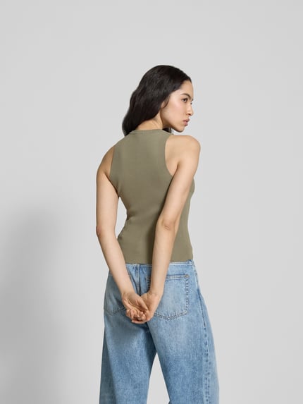 Diesel Top z detalem z logo Khaki 5