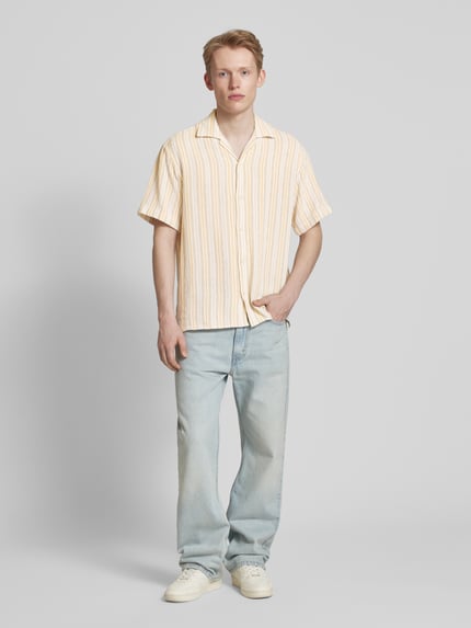JACK & JONES Regular fit vrijetijdsoverhemd met resortkraag, model 'COBA' Abrikoos - 1