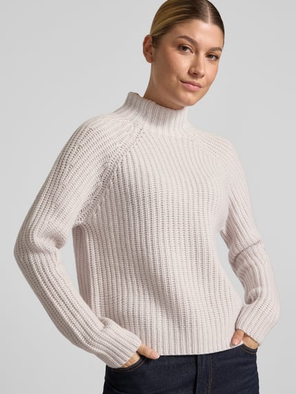 0039 Italy Strickpullover aus Kaschmir-Baumwoll-Mix Modell 'LONA' Kitt 3