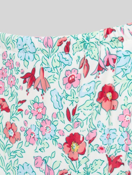 Produktfoto, Bikini-Slip mit seitlicher Schnürung Modell 'BAOMI' von Pieces, Damen, Optik:Allover-Muster, rote und blaue Blumen, glatte Textur