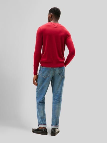 Tommy Hilfiger Regular Fit Pullover aus Baumwoll-Kaschmir-Mix Rot 5