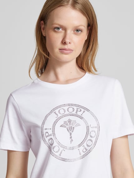 JOOP! Oversized gebreide pullover met col, model 'JUNA' Wit - 3