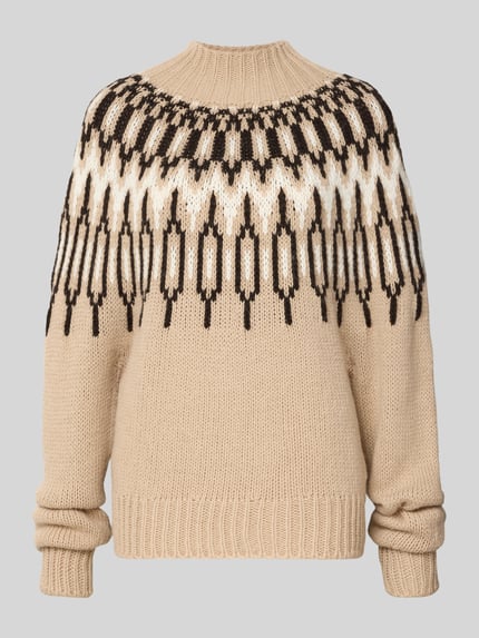 DRYKORN Sweter z dzianiny o kroju loose fit z dodatkiem wełny Piaskowy 2
