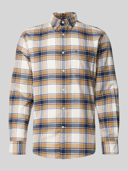 Tommy Hilfiger Regular Fit Flanellhemd aus reiner Baumwolle Offwhite 2