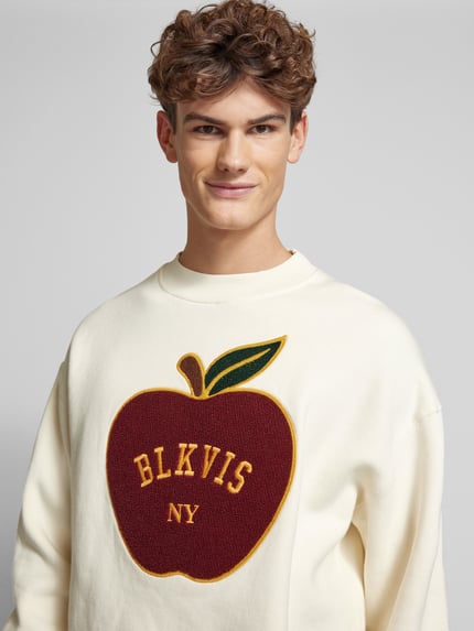 BLKVIS Sweatshirt mit Label-Stitching Offwhite 3