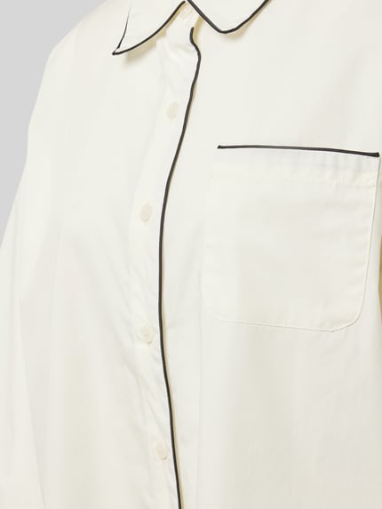 Marc O'Polo Oversized loungeshirt van zuiver katoen met contrasterende details Offwhite - 2