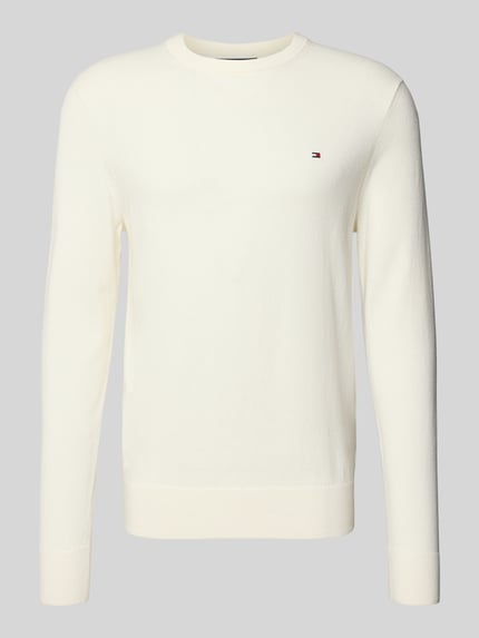 Tommy Hilfiger Regular fit gebreide pullover van een mix van katoen en kasjmier Offwhite - 2