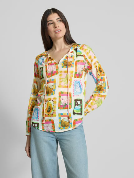 Emily Van den Bergh Regular fit blouse met ronde hals Offwhite - 4