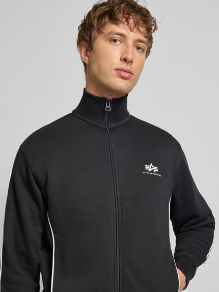 Alpha Industries Sweatjacke mit Logo und Stehkragen Black 3