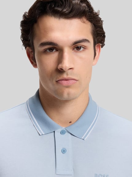 BOSS Orange Relaxed Fit Poloshirt aus reiner Baumwolle Modell 'PEOXFORDNEW' Hellblau 3