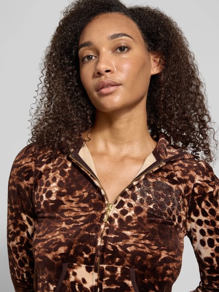 Juicy Couture Sweatjack van mix van katoen en viscose Middenbruin - 3