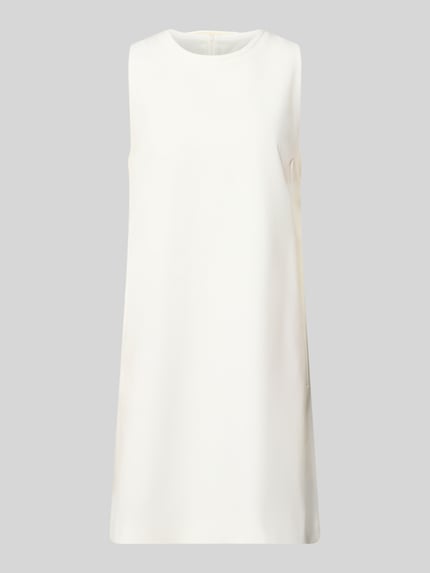 Productfoto, Knielanges Business-Kleid mit Rundhalsausschnitt van Windsor, recht model, mix van viscose, wit, straight fit, knielang, zichtbare achterrits