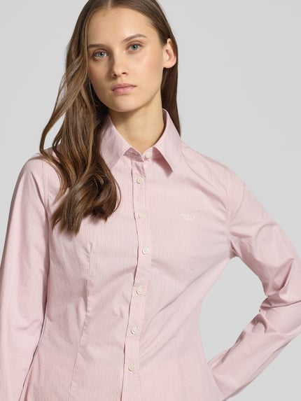GUESS Jeans Slim Fit Hemdbluse aus reiner Baumwolle Pink 3