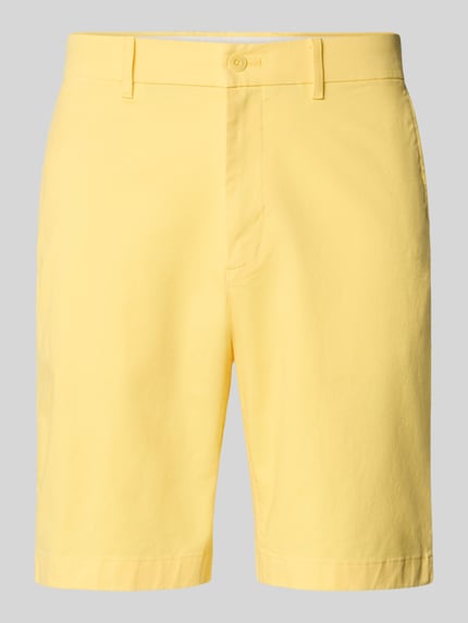 Produktfoto, Regular Fit Bermudas aus Baumwoll-Mix von Tommy Hilfiger, efekt: jednolity kolor, mieszanka bawełny, szlufki na pasek, wpuszczane kieszenie, kieszenie z tyłu, wyhaftowane logo, zapięcie na guzik i ukryty zamek błyskawiczny