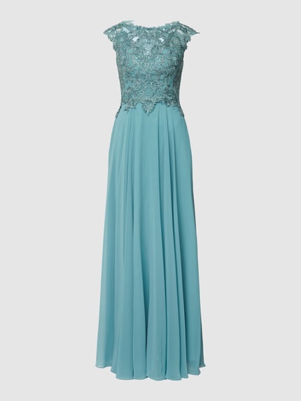 LUXUAR FASHION Abendkleid mit Zierbesatz und Cut Out Gruen 2