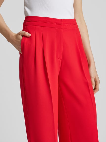 MORE & MORE Straight Leg Stoffhose mit elastischem Bund Rot 3