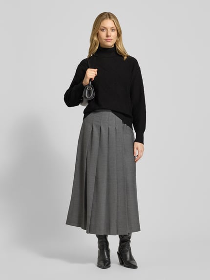 FREE/QUENT Gebreide pullover met ribboorden, model 'Saturn' Zwart - 1
