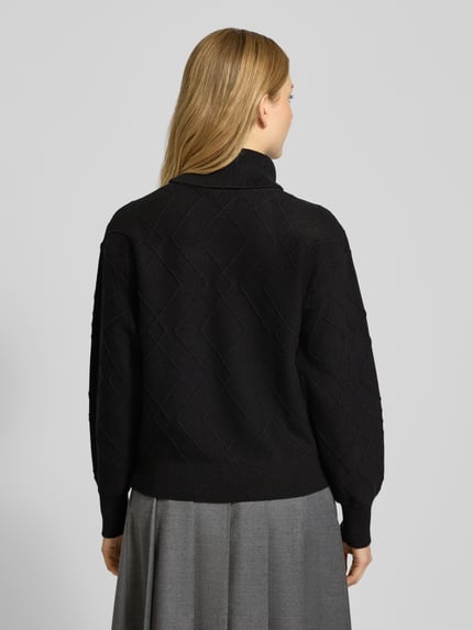 FREE/QUENT Gebreide pullover met ribboorden, model 'Saturn' Zwart - 5
