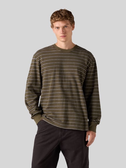 Levi's® Bluzka z długim rękawem o kroju relaxed fit z czystej bawełny Khaki 4