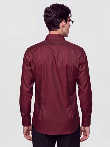 BOSS Koszula o kroju slim fit biznesowa z czystej bawełny model 'H-Hank-K' Bordowy 5