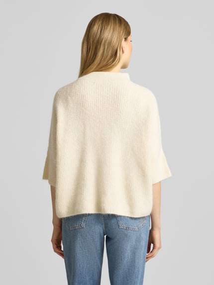 someday. Gebreide pullover van alpacamix met opstaande kraag, model 'Talene' Offwhite - 5