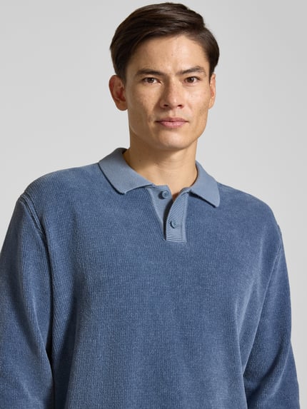 BOSS Orange Sweter z kołnierzykiem polo Kipolo Niebieski 3