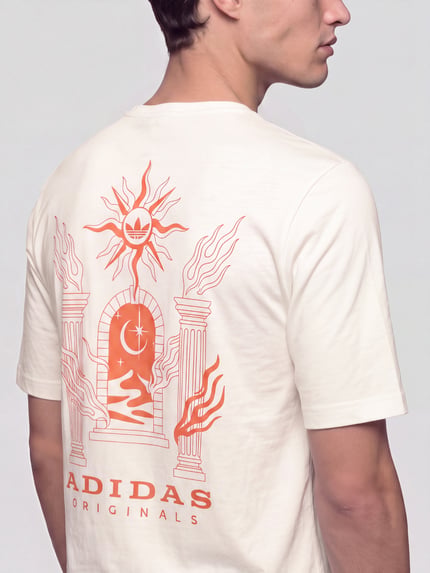 adidas Originals T-Shirt aus Leinen mit Rückenprint Offwhite 3