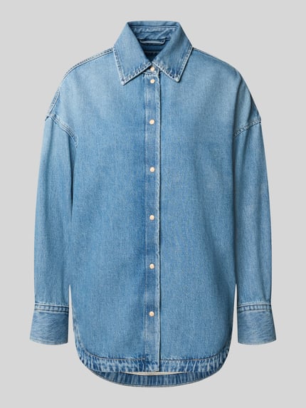 Produktfoto, Oversized Hemdjacke aus Baumwoll-Denim Modell 'C_OVERSHIRT 4.0' von BOSS Orange, unifarben, reine Baumwolle, Denim-Struktur